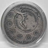 Republik of Liberia 20 Dollar 2026 - Megafauna #2 - Giant Deer Oblivion 1 oz Silber antik finish