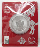 Motivseite der 1 oz Silber Maple Leaf 2027 mit dem...