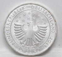 Wertseite der 35 Euro Gedenkmünze mit dem Bundesadler, Nennwert und den Europasternen.