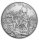 Miyamoto Musashi Silber Round – Motiv Vorderseite mit Samurai in Kampfpose