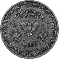 Germania 10 Mark 2026 - Ragnarök - Thor & Jörmungandr - 2 oz. Silber Ultra High Relief